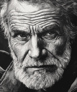 Monochrome Old Man Diamond Painting