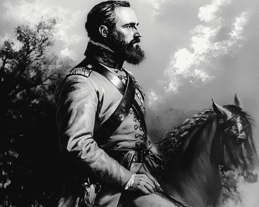 Monochrome Stonewall Jackson Diamond Painting