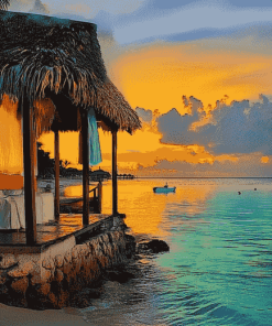 Montego Bay Seaside Sunset Diamond Painting