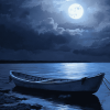 Moonlit Boat Seascape Diamond Painting