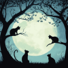 Moonlit Cat Silhouette Diamond Painting