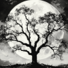 Moonlit Tree Silhouette Diamond Painting