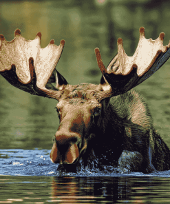 Moose by Water Diamond Painting