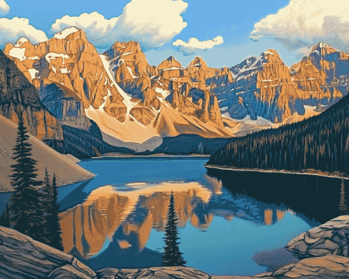 Moraine Lake Mountain View Diamond Painting