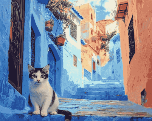 Moroccan Cat Views Diamond Painting