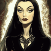 Morticia Addams Vampire Diamond Painting