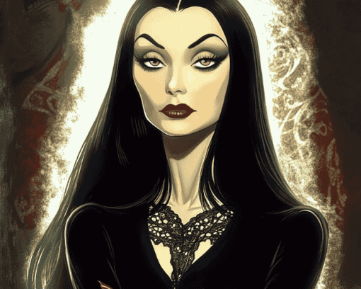 Morticia Addams Vampire Diamond Painting