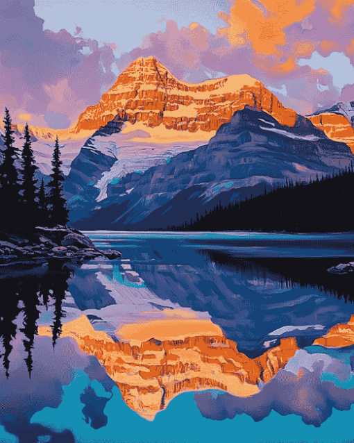 Mount Robson Sunset Scene Diamond Painting