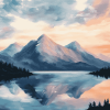 Mountain Sunset Scenery Diamond Painting