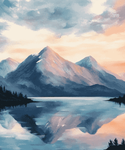 Mountain Sunset Scenery Diamond Painting