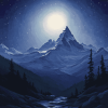 Mountains Under Moonlight Diamond Painting