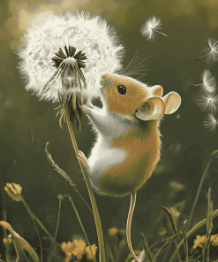 Mouse and Dandelion Diamond Painting