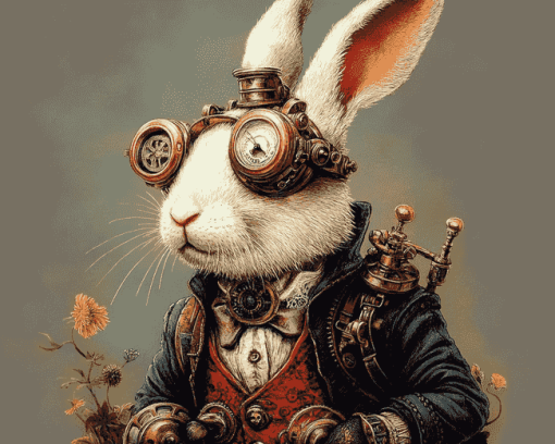 Mr Steampunk Fantasy Rabbit Diamond Painting