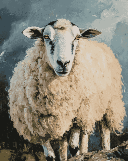 Mule Sheep Animals Diamond Painting