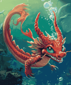 Mushu Fantasy Underwater Adventure Diamond Painting