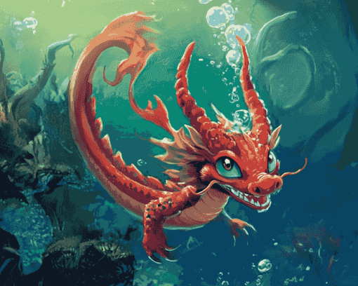 Mushu Fantasy Underwater Adventure Diamond Painting