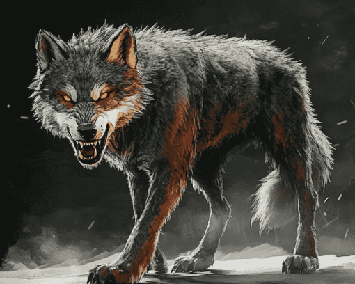 Mystical Fenrir Wolf Diamond Painting