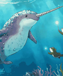 Narwhal and Sea Friends Underwater Diamond Painting