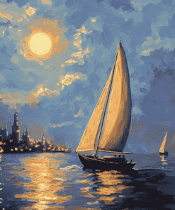 Night Sail Seascapes Diamond Painting