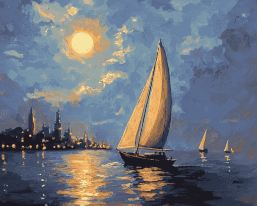 Night Sail Seascapes Diamond Painting