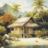 Nipa Hut Scenic Landscape Diamond Painting