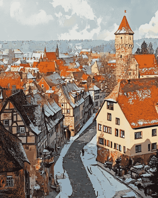 Nordlingen Germany Cityscape Diamond Painting