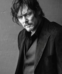 Norman Reedus Black and White Diamond Painting