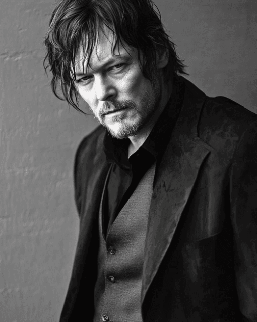 Norman Reedus Black and White Diamond Painting