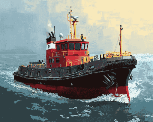 Oceanic Tug Boat Diamond Painting