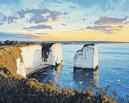 Old Harry Rocks Scenic Diamond Painting