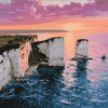 Old Harry Rocks Sunset in Dorset Diamond Painting