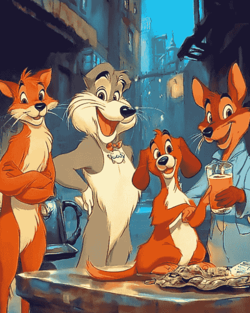 Oliver and Company Characters Diamond Painting