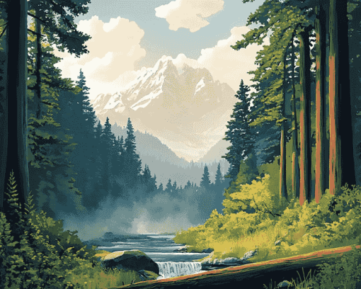 Olympic Forest Wonders Diamond Painting