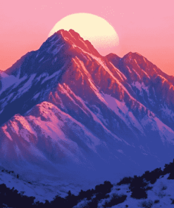 Olympus Mountain Sunset Diamond Painting