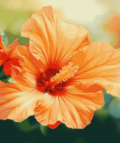 Orange Blossom Hibiscus Diamond Painting