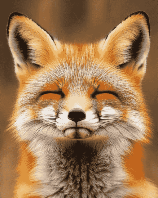 Orange Fox Cubs Diamond Painting