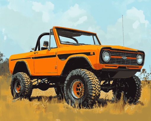 Orange International Scout Engines Diamond Painting