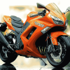 Orange Kawasaki Bike Diamond Painting