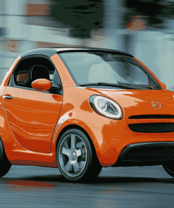 Orange Smart Car Diamond Painting