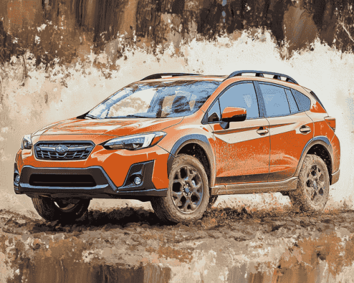 Orange Subaru Crosstrek Adventure Diamond Painting