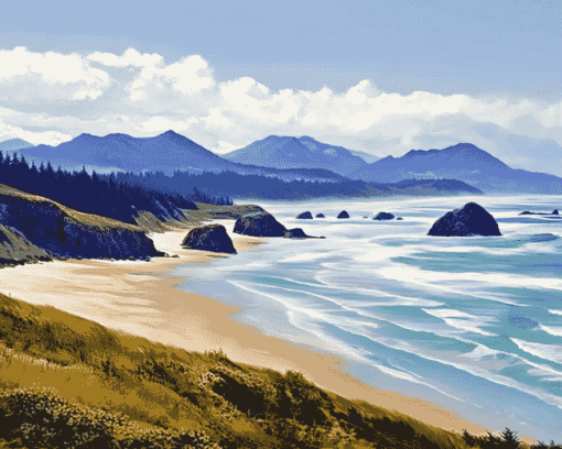 Oregon Beaches Diamond Painting