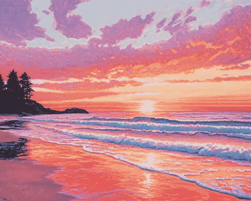 Oregon Coast Sunset Diamond Painting