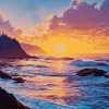 Oregon Coast Sunset Diamond Painting