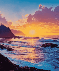 Oregon Coast Sunset Diamond Painting