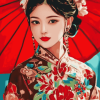 Oriental Lady Women Diamond Painting