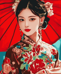 Oriental Lady Women Diamond Painting