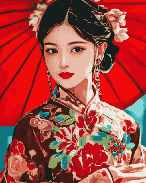 Oriental Lady Women Diamond Painting