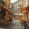 Outdoor Cafe Streets Diamond Painting