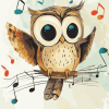 Owl Music Lovers Diamond Painting