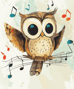 Owl Music Lovers Diamond Painting